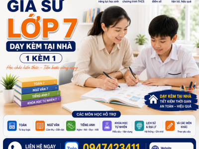 Gia Sư Tại Nhà Lớp 7 TP.HCM
