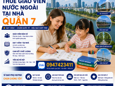 Giáo Viên Tiếng Anh Người Nước Ngoài Dạy Tại Nhà Quận 7 TP.HCM